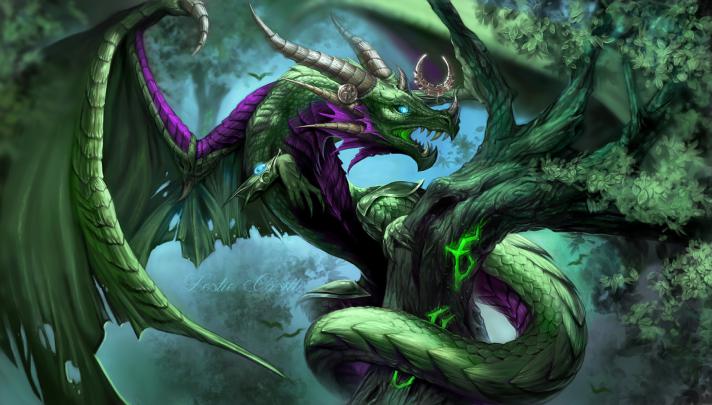 Wallpaper : illustration, World of Warcraft, dragon, jungle 
