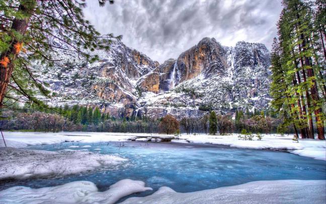 Yosemite Park In Winter Wallpaper For Desktop 1920x1200