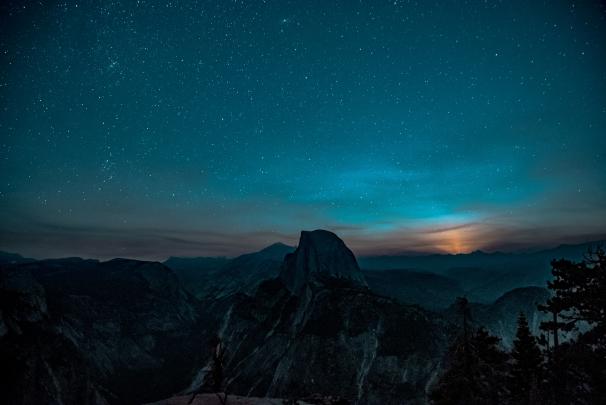 Yosemite Valley, USA, Sky, Blue, Mountains, Stars Wallpapers HD 