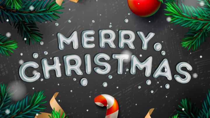 Download 1920x1080 Wallpaper Merry Christmas, Holiday, Typography, 2017 