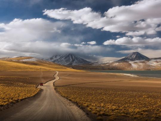 Deserts Way Through The Atacama Desert In Chile Desktop Wallpaper Full 