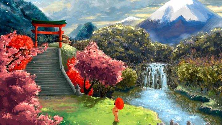 Japanese Wallpaper 1920X1080 : Japanese Cherry Blossom Wallpaper 