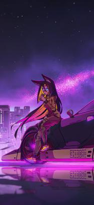 1125x2436 Anime Girl Cyberpunk Ride 4k Iphone XS,Iphone 10,Iphone X HD 