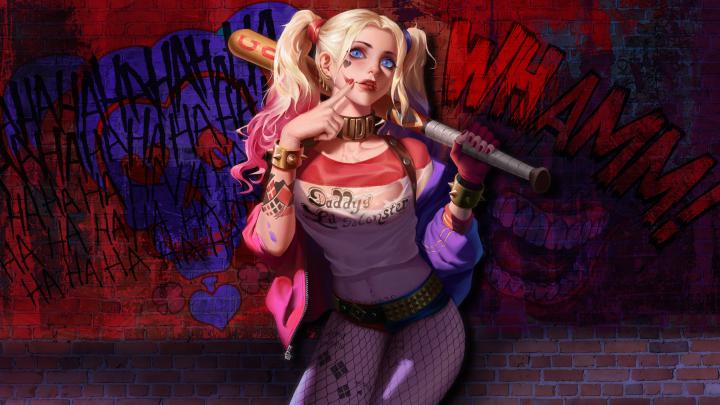 Artwork Harley Quinn 4k supervillain wallpapers, superheroes wallpapers 