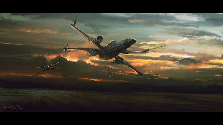Star Wars, Spaceship, Painting, Futuristic, X wing Wallpapers HD 