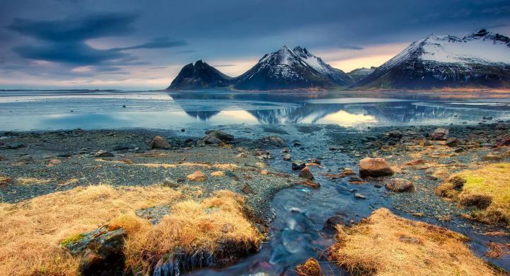 blue, Water, Iceland, Nature, Landscape, Reflection, Mountains 