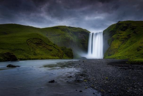 iceland, Waterfall, Skogafoss, Mountain, River Wallpapers HD \/ Desktop 