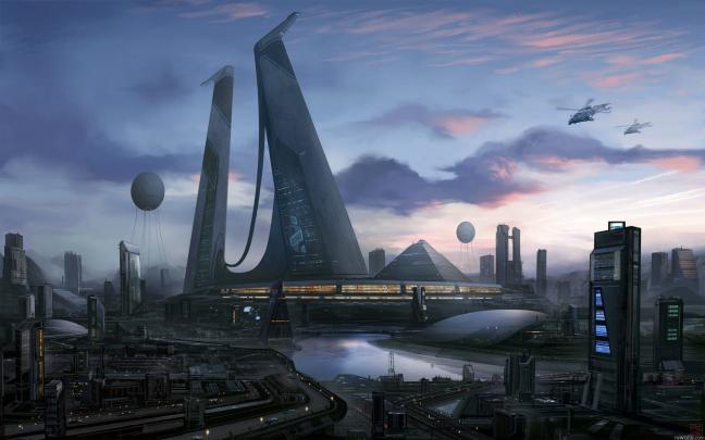 sci fi, Futuristic, City, Cities, Art, Artwork Wallpapers HD \/ Desktop 