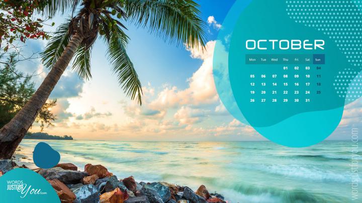 Free download 5x HD October 2020 Calendar Wallpaper 6574 Words Just for 