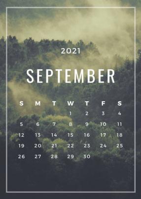 September 2021 Calendar Desktop Wallpaper