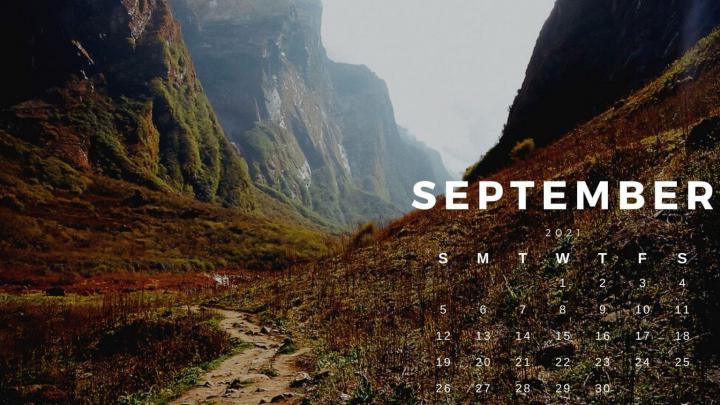 September 2021 Calendar Desktop Wallpaper