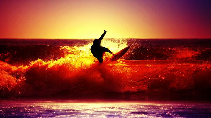 Sunset Surfing - High Definition Wallpapers - HD wallpapers