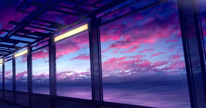 Purple Anime Scenery Wallpapers