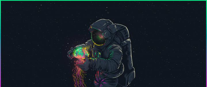 Astronaut in Space Neon Void Wallpaper - Wallpapers For Tech