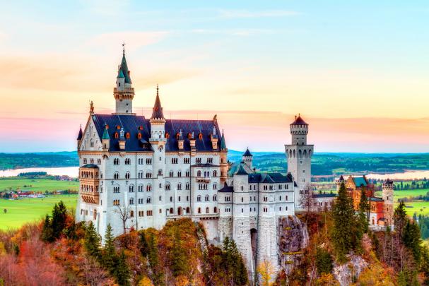 mountain, Autumn, Neuschwanstein, Castle, Alps, Germany, Bavaria 