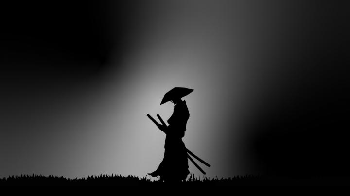Minimalist desktop wallpaper HD 4K - Samurai