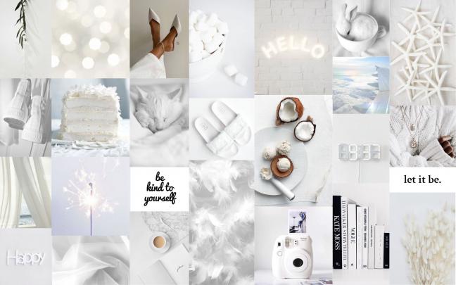 Desktop Wallpaper \/ White Aesthetic \/ Collage | Etsy