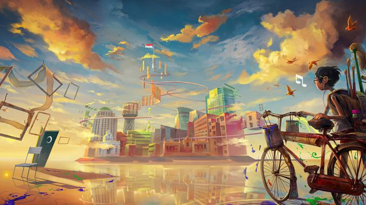 Desktop Wallpaper City Illustration, Hd Image, Picture, Background, Jopioc