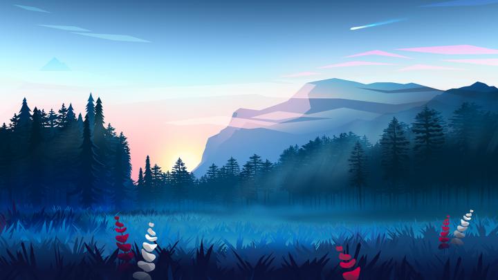 Wallpaper : drawing, illustration, landscape 3840x2160 - Corgen 