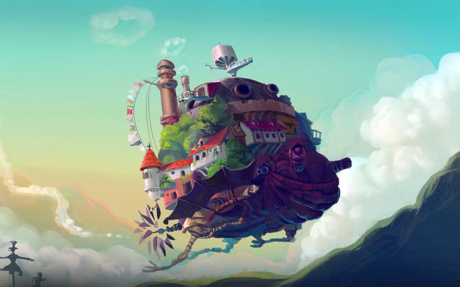 wallpaper for desktop, laptop | at58-studio-ghibli-castle-anime-peace 