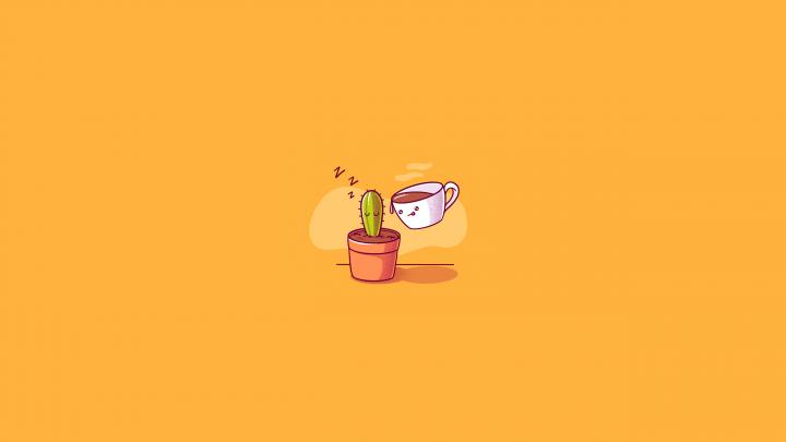 illustration, Coffee, Cactus Wallpapers HD \/ Desktop and Mobile Backgrounds