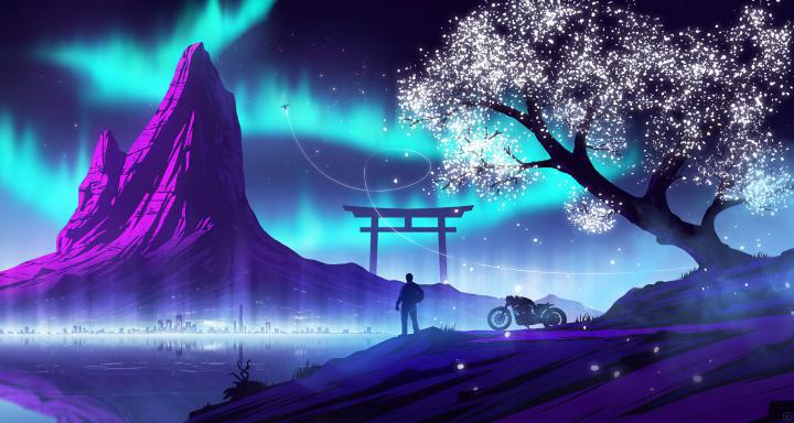 Digital art wallpaper, artwork, illustration, landscape, nature 