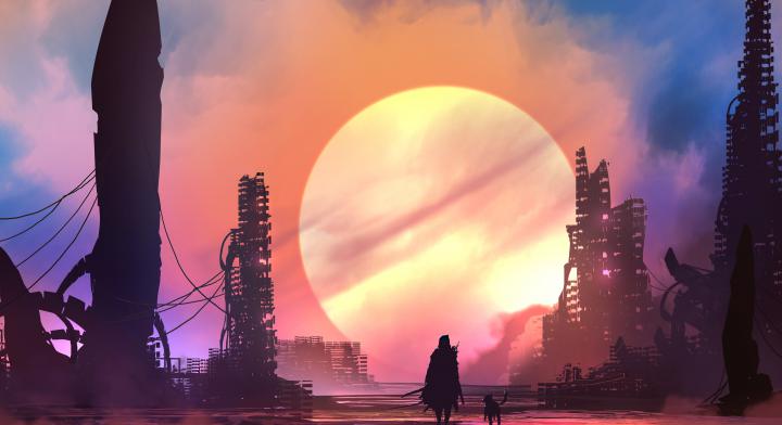 illustration, Artwork, Sunset, Cityscape, Fantasy art Wallpapers HD 