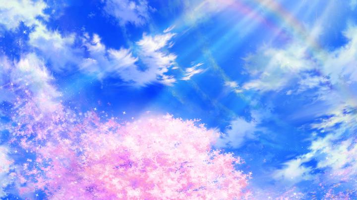 wallpaper for desktop, laptop | bd76-anime-sky-cloud-spring-art 
