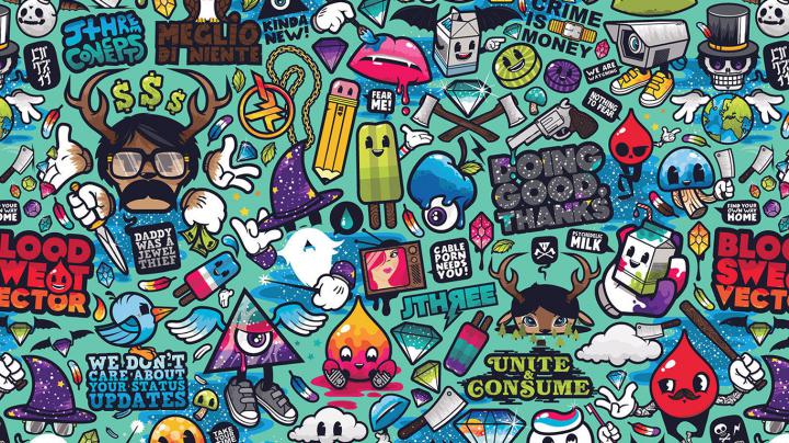 wallpaper for desktop, laptop | aq61-art-work-pattern-illustration-graffiti