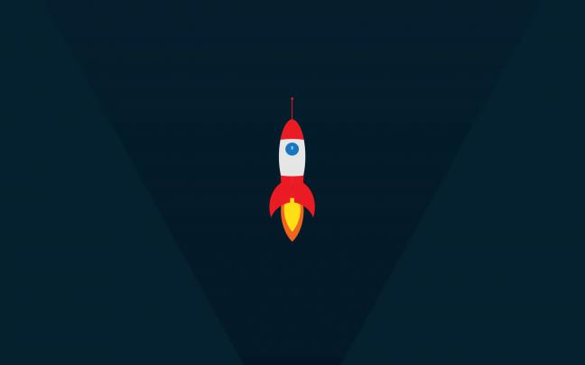 rocket, Launch, Minimalism, Material minimal, Universe Wallpapers HD 