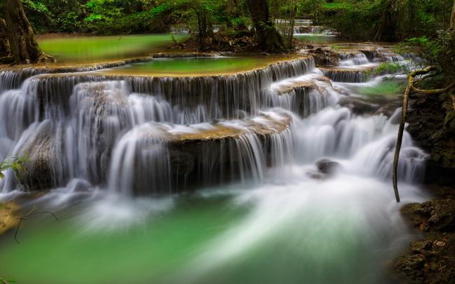 Deep Forest Waterfall Kanchanaburi Thailand Ultra Hd Wallpapers For 