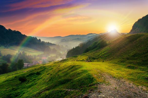 landscape, Sun, Path Wallpapers HD \/ Desktop and Mobile Backgrounds