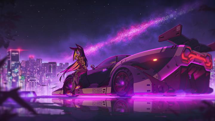 1920x1080 Anime Girl Cyberpunk Ride 4k Laptop Full HD 1080P HD 4k 