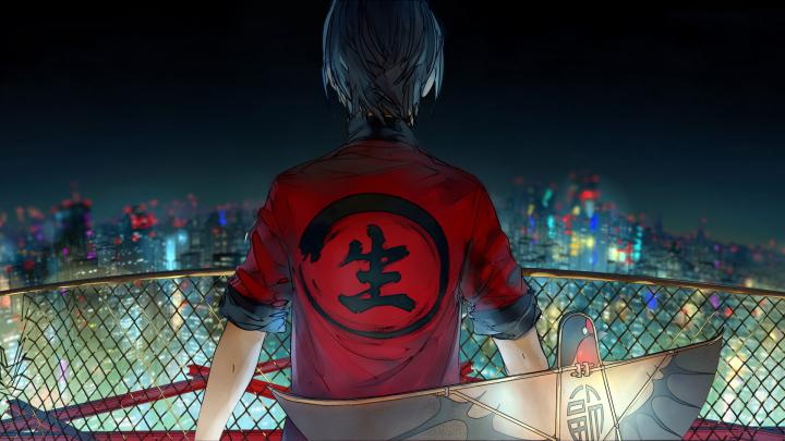 Desktop Wallpaper Anime Boy, Fence, Original, 4k, Hd Image, Picture 
