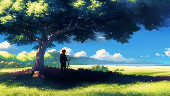Wallpaper : anime boys, trees, grass, sky 1920x1080 - isti37 - 1158300 