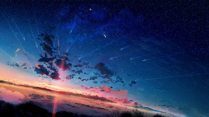 Starry Sky Shooting Star HD Wallpaper | Background Image | 1920x1080