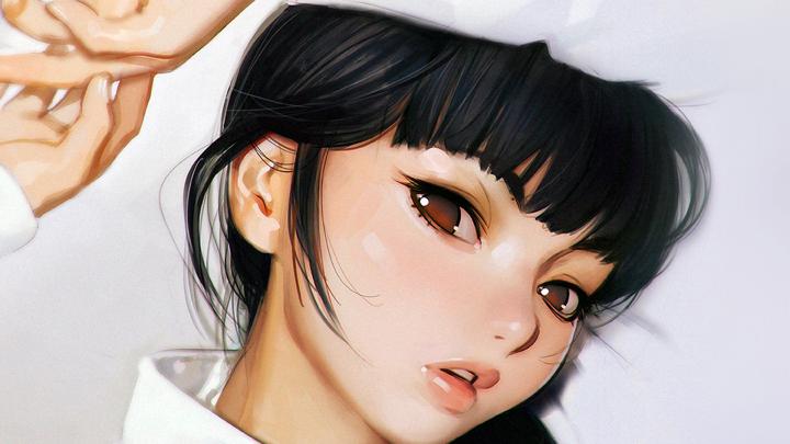 aw25-ilya-kuvshinov-anime-girl-shy-cute-illustration-art-white-wallpaper
