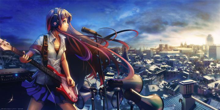 anime, Anime Girls, Headphones, K ON!, Akiyama Mio Wallpapers HD 