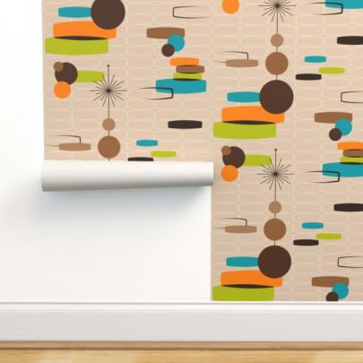 Geometric Mid Century Modern Desktop Wallpaper \/ Modern Computer 