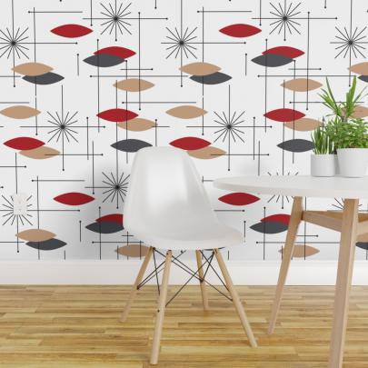 Mid Century Modern Desktop Wallpaper : Painted in your choice of color 