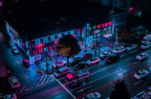 Midnight Rain, untitled, street photography, neon, night photography 