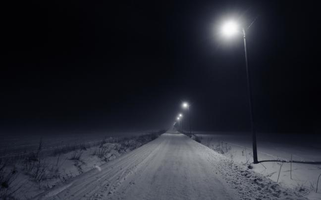 night, Winter, Road, Lamp, Snow Wallpapers HD \/ Desktop and Mobile 