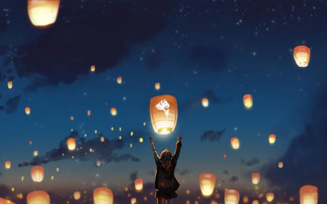 Night Sky With Cloud Anime Wallpapers