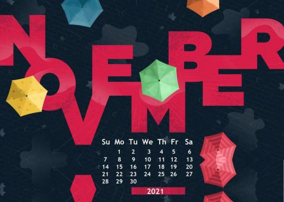 November 2021 Calendar Desktop Wallpaper