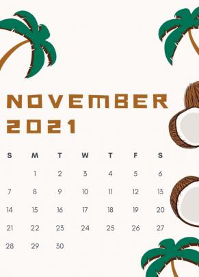Print November 2021 Calendar Blank Template \u2013 PDF, Word, Excel