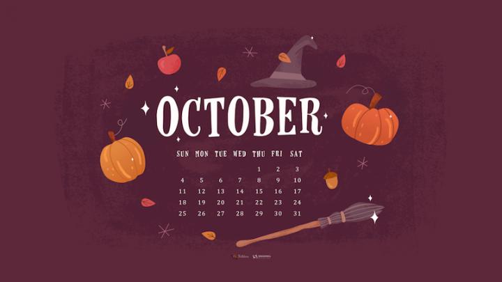 October 2021 Calendar Desktop Wallpaper - Keepingup With Thegreen