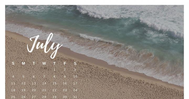 7 Expensive July 2021 Calendar Desktop Wallpaper 4K
