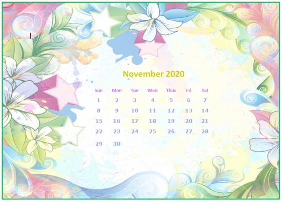 November 2020 Desktop Calendar Wallpapers | Calendar wallpaper, Desktop 