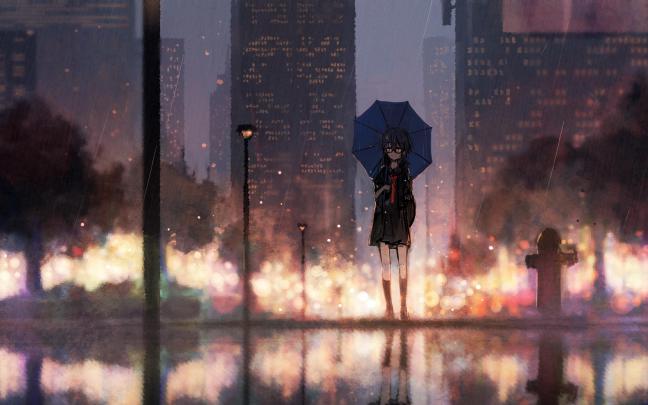Aesthetic Rain Anime Desktop Wallpapers