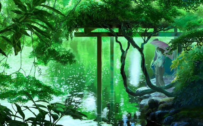Aesthetic Green Anime Computer Wallpapers